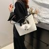 Trendy Medium-sized Pu Tote Bag For College Students With Comfortable Shoulder Strap