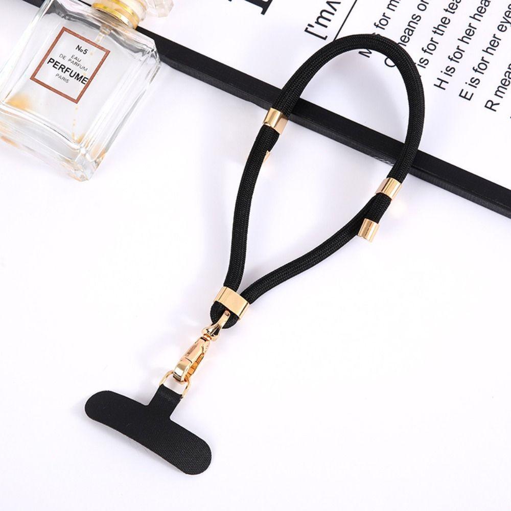 Metal Nylon Phone Wrist Straps Adjustable Keychain Pendant Luxury Phone Case Strap