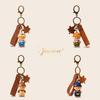 Wearing Bear Little Hat Cartoon Design Keychain For Car Keys And Decor Couples