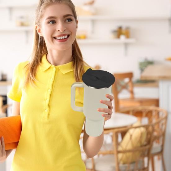 Крышка для стакана 40 унций, сменная силиконовая многофункциональная крышка для стакана с держателем для телефона, можно мыть в посудомоечной машине, непроливаемая крышка для стакана Stanley