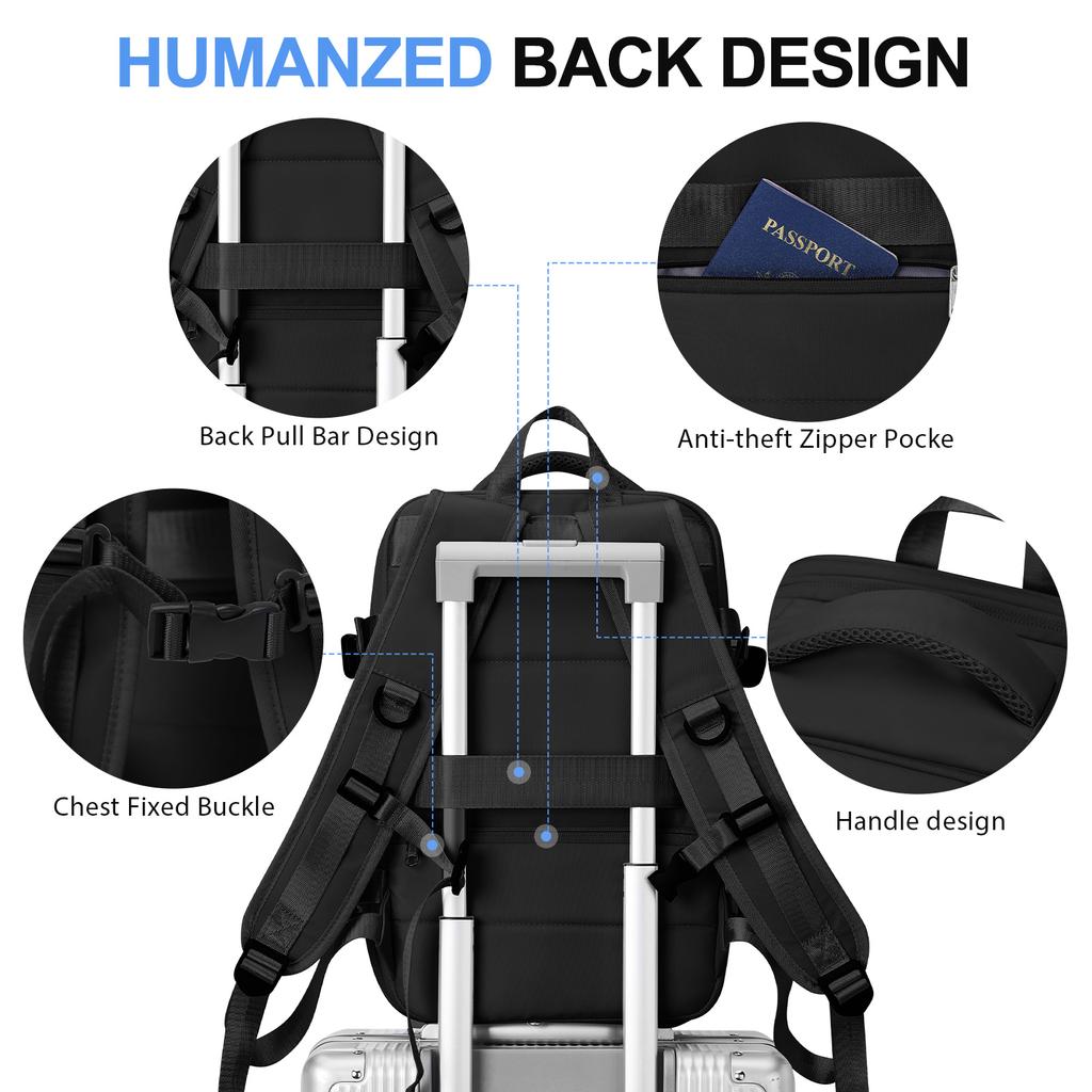 Рюкзак 40x20x25, расширяемый женский дорожный рюкзак Ryanair, 40 л, мужской деловой рюкзак, школьный рюкзак большой емкости для ноутбука, сумка для ноутбука
