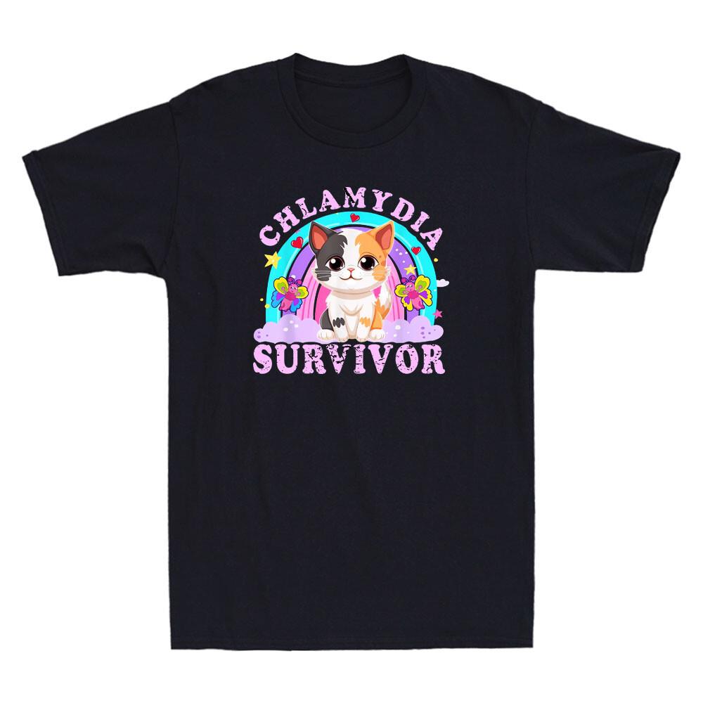 Chlamydia Survivor Cute Cat Meme Funny Cats Kitty Lover Gift Retro Men's T-Shirt Unisex T-Shirt