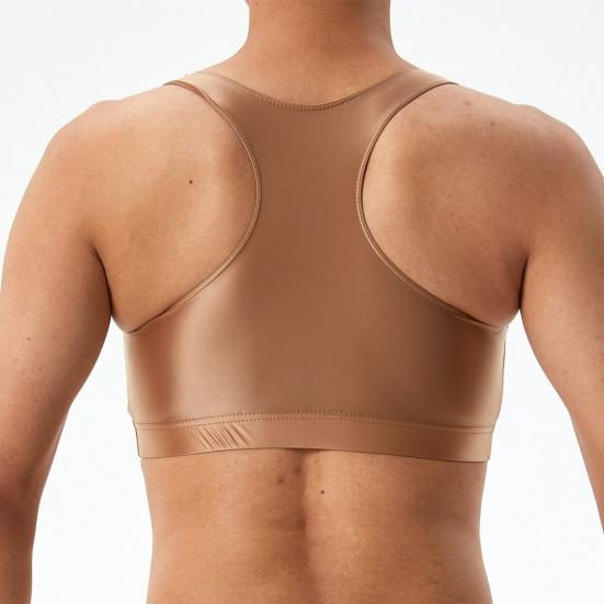 Мужской сексуальный глянцевый шелковистый жилет с круглым вырезом без рукавов, топы на бретельках, сплошной цвет, узкие топы с гладкой поверхностью