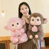 Soft Cute Peach Monkey Plush Toys Children's Sleeping Pillow Wedding Event Gifts Little Monkey Ornaments