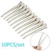 10PCS Partition Hair Clip Spring Hairdressing Tools for Girls Stainless Steel Duckbill Clip Type Styling Accessories