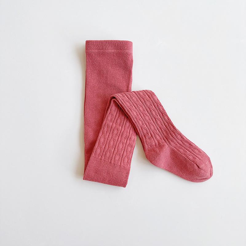 Детские колготки Весна и Осень Новые Однотонные с Узором «Косичка» Леггинсы для Девочек