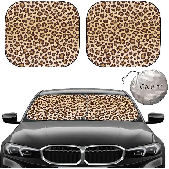 Gven Windshield Sun Shade 2Pcs With Bonus Car Sunshade For Front Window Shades 2025 Technology Reflect UV And Heat Sun Visor Automotive Interior Sun