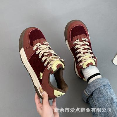 Нишевые женские весенне-осенние спортивные повседневные туфли-хлебушки в стиле ретро, женские