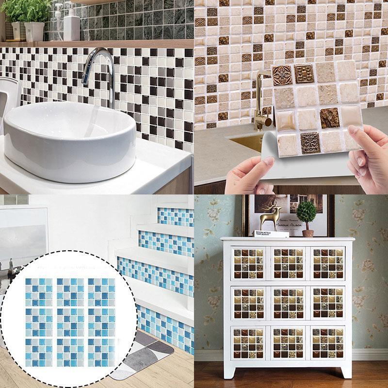 10/30/100 шт., кухонные наклейки на плитку из ПВХ, мозаика для ванной комнаты, самоклеящаяся наклейка на стену
