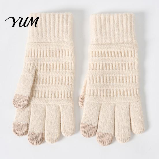 Conductive Fingertip Gloves for Smartphone Knitted Touchscreen Men Women, Winter Warm Thermal Gloves, Thickened Versatile Women Plush Lining