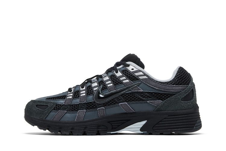 Nike P-6000 Замша Антрацит Металлик Серебристый