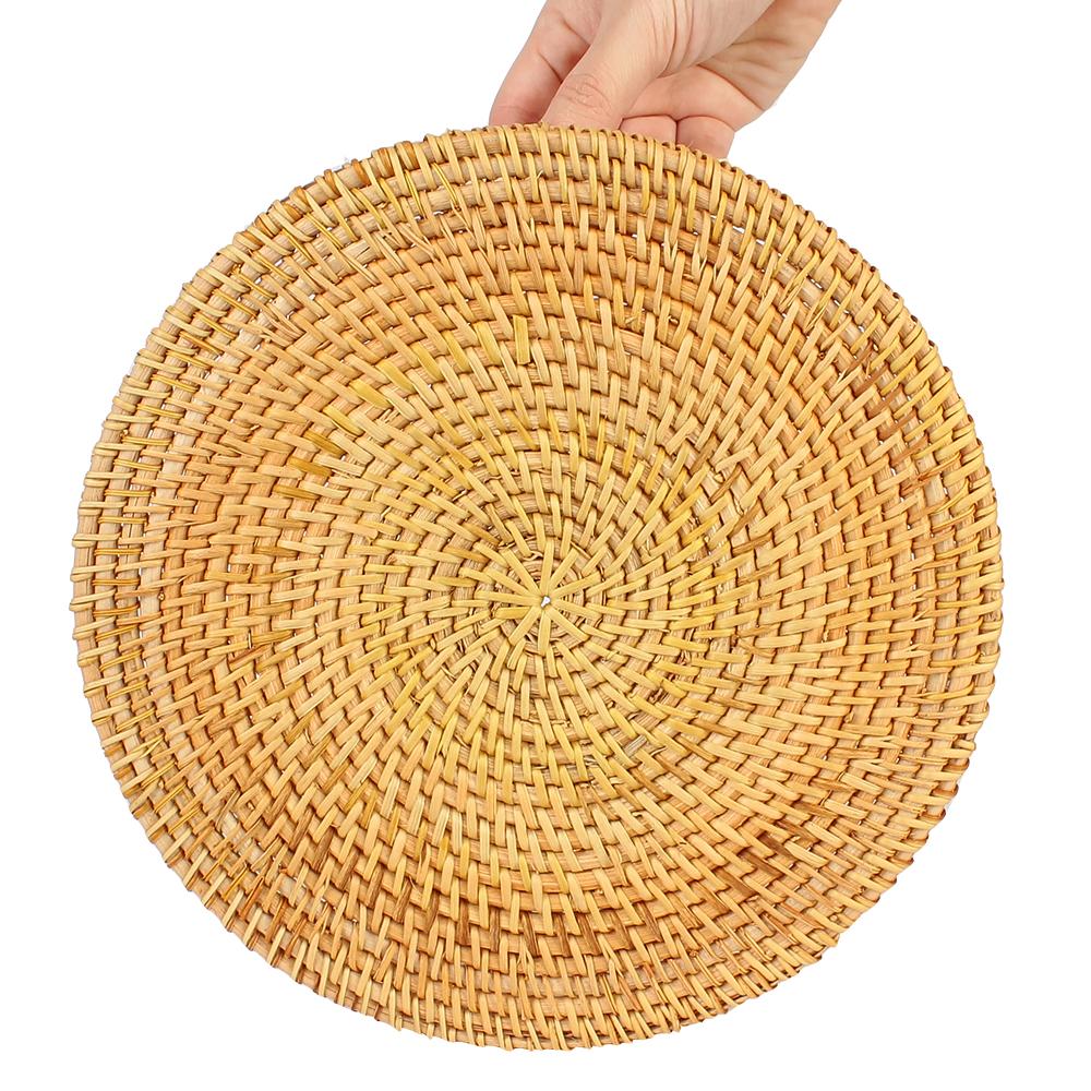 Плетеный вручную ротанговый поднос для хранения, поднос для сервировки ужина, плетеная корзина с ручкой для фруктов, торта, завтрака, хлеба, еды