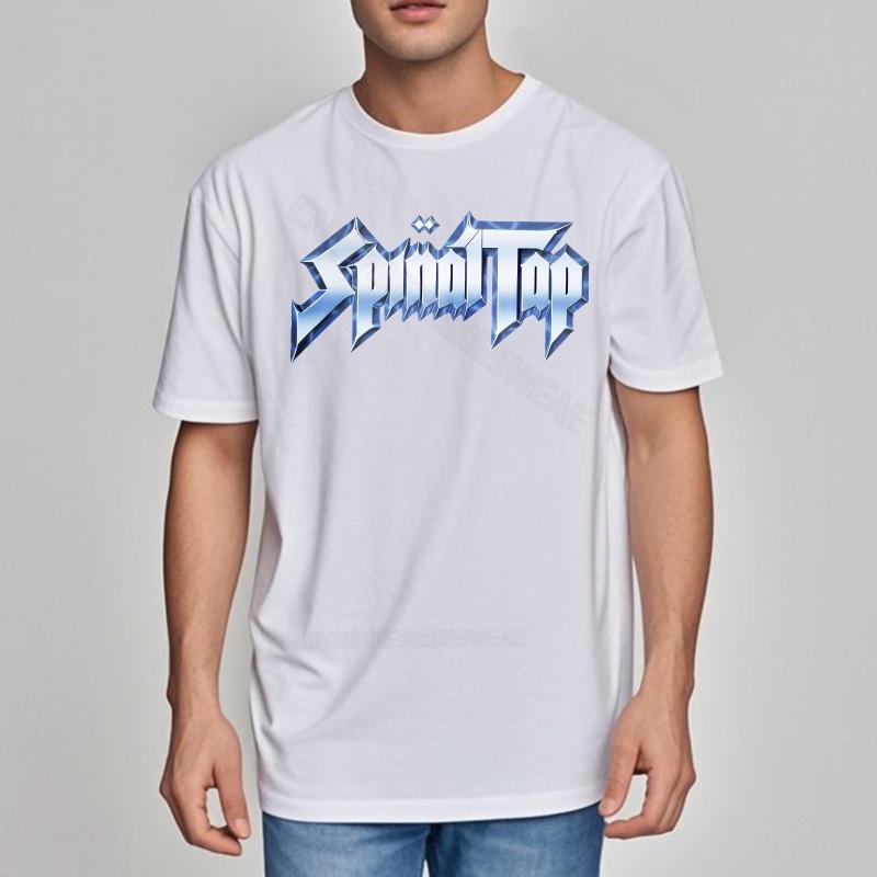 Unisex T Shirts Black Crew Neck Tshirt Spinal Tap Logo In Blue Casual Basic T Shirt Hiphop Lightweight Tee Quickdry