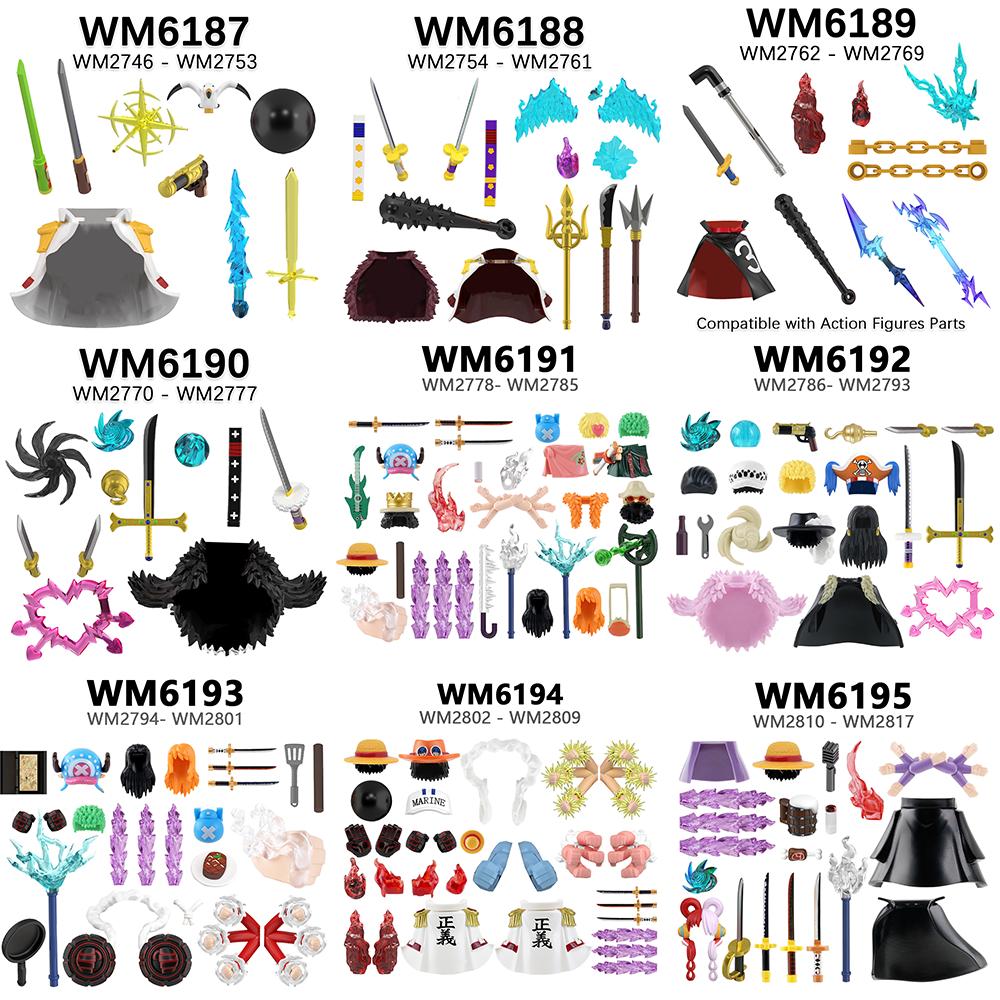 WM6195 Anime Action Figure Adult Building Blocks Set WM6194 WM6193 WM6192 WM6191 WM6190 WM6189 WM6188 Bricks Accessorie Kid Toys