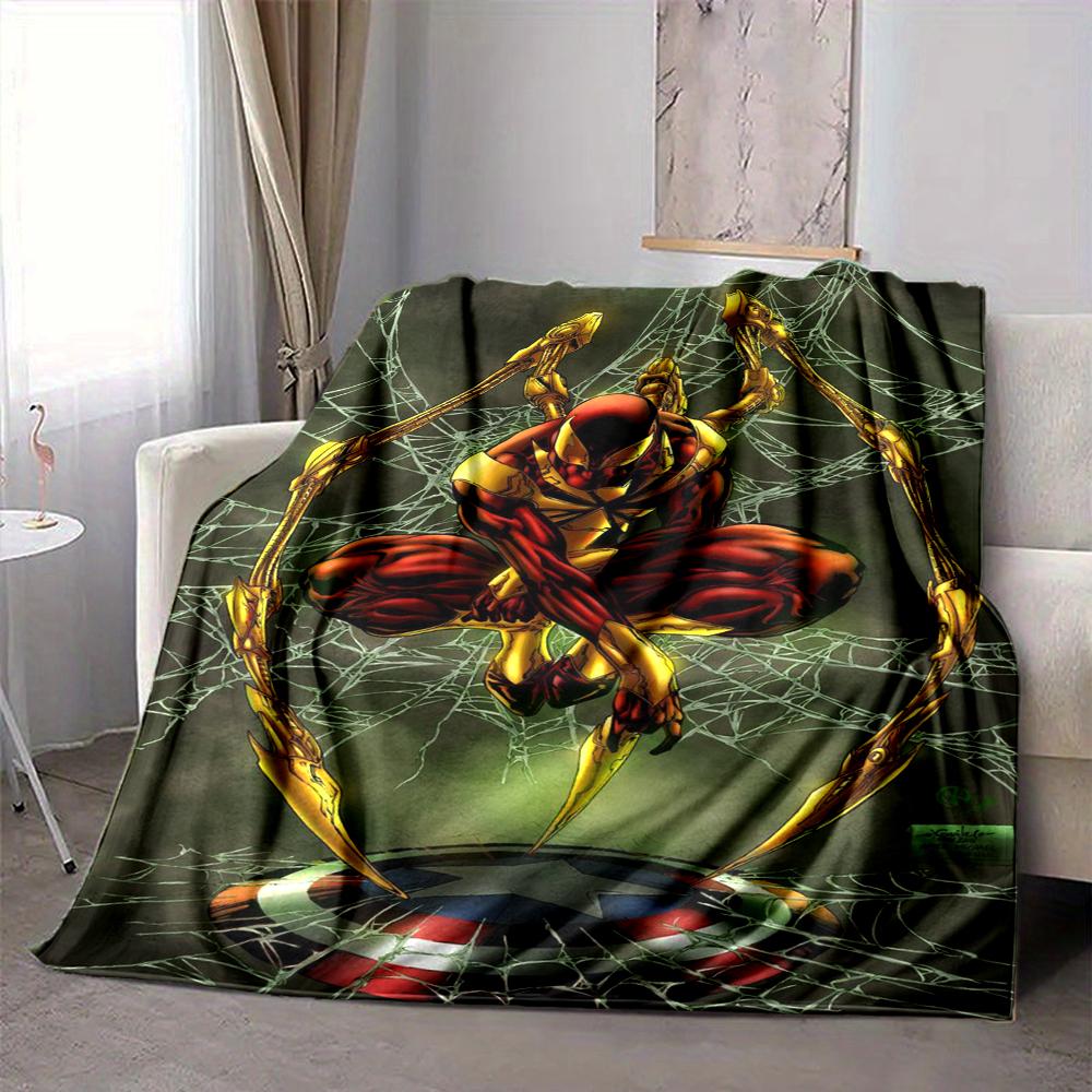 1Pc Spiderman Web Artwork Blanket Soft And Comfortable Casual Warm Camping Travel Christmas Halloween Xmas Gift M924483