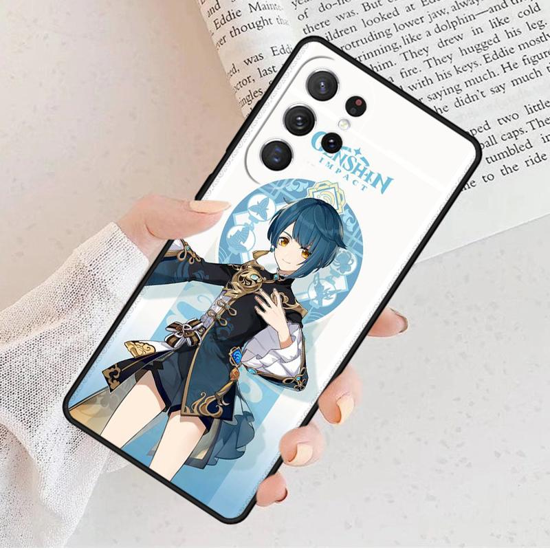 Чехол для телефона Genshin Impact Син Цю Для Samsung Galaxy S25 S23 S30 S8 S21 S20 FE S24 S22 Note 10 20 Plus lite Ultra