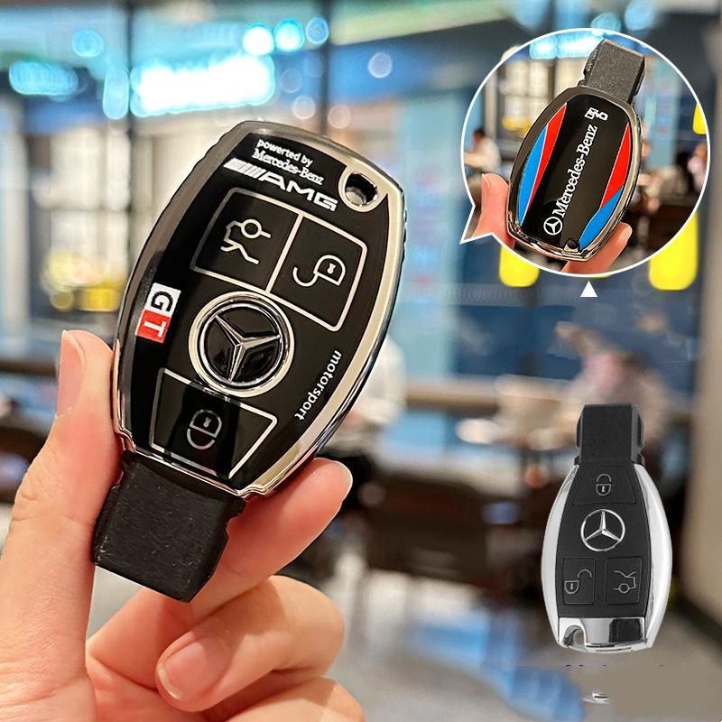 CRX1 New TPU Car Logo Smart Key Case Cover Shell Accessories For Mercedes Benz AMG A B C E GL S GLA GLK CLS Class W463 W204 W176 W205