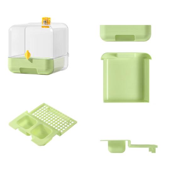 Кормушка-клетка для птиц без беспорядка 2 в 1 Прозрачная купалка для попугайчиков с нижним ящиком Многофункциональная душевая кабина для волнистых попугайчиков Попугайчиков Маленьких Попугаев