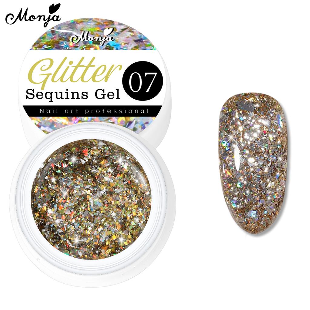 monja 5 мл/банка гель для ногтей Звездный УФ-лак сияющий блеск Светоотражающие блестки отмачиваемый лак для салона DIY Маникюр Рисунок Инструменты для дизайна