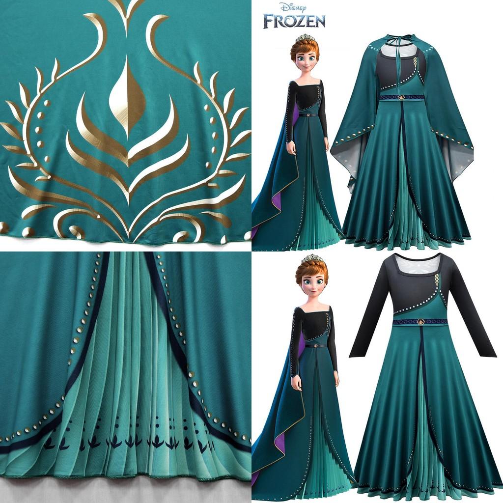 Frozen Anna Princess Cosplay Costume Dress Cloak Outfit Fancy Dress Party