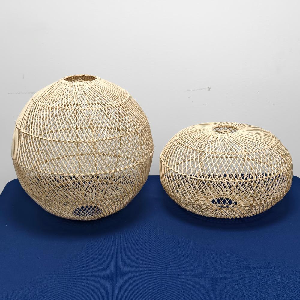 Bamboo Lantern 40cm Pendant Lamp Natural Rattan Rattan E27 LED Chandeliers Hand-Woven Lampshades Lighting Fixture Hanging Light