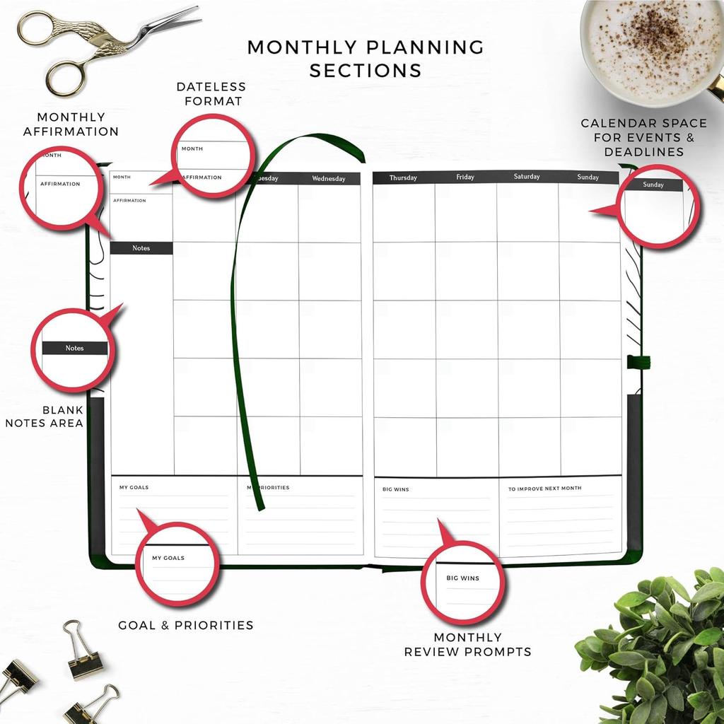 Smart Academic Planner - A5 Size 8.6 x 5.7 inches - Undated Daily Planner for School - Daily, Weekly, and Monthly Scheduling - Student Planner for