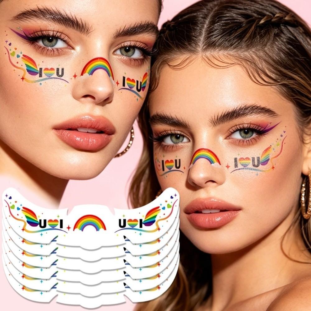 Long Lasting Face Temporary Tattoos Facial Art Makeup Stickers  Pride Month