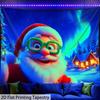 Animated Christmas Santa Claus Fluorescent Tapestry Outer Space UV BlackLight Tapestry, Wall Hanging For Living Room Bedroom Office Home Decor