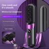 Convenient Cordless Hair Straightener Brush with LCD for Home or Travel Styling Anytime Anywhere