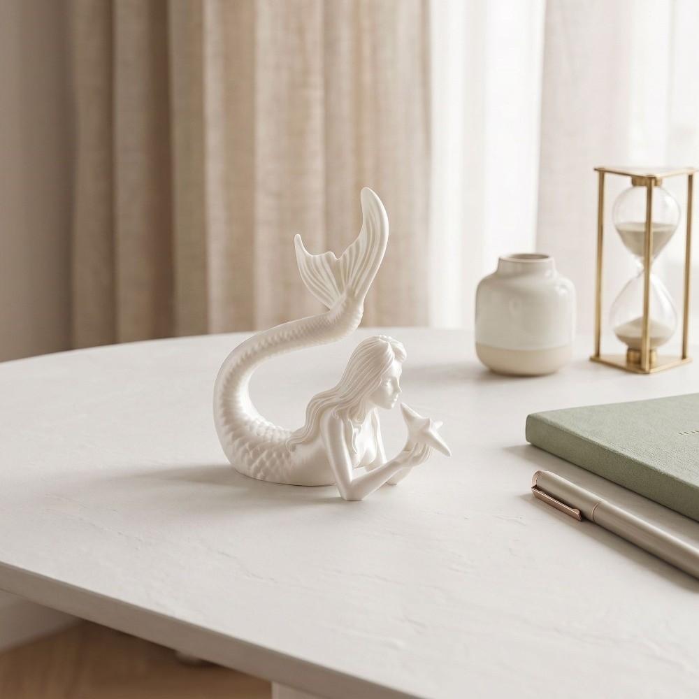 3D Printed Mermaid Statue Nordic Style Desktop Ornaments Mermaid Figurine Fish Sculpture Gift