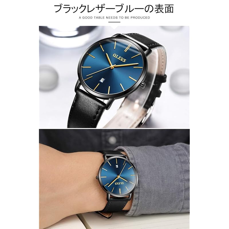 Часы OLEVS мужские наручные часы Модные ультратонкие кожаные наручные кварцевые аналоговые часы с индикацией даты для мужчин