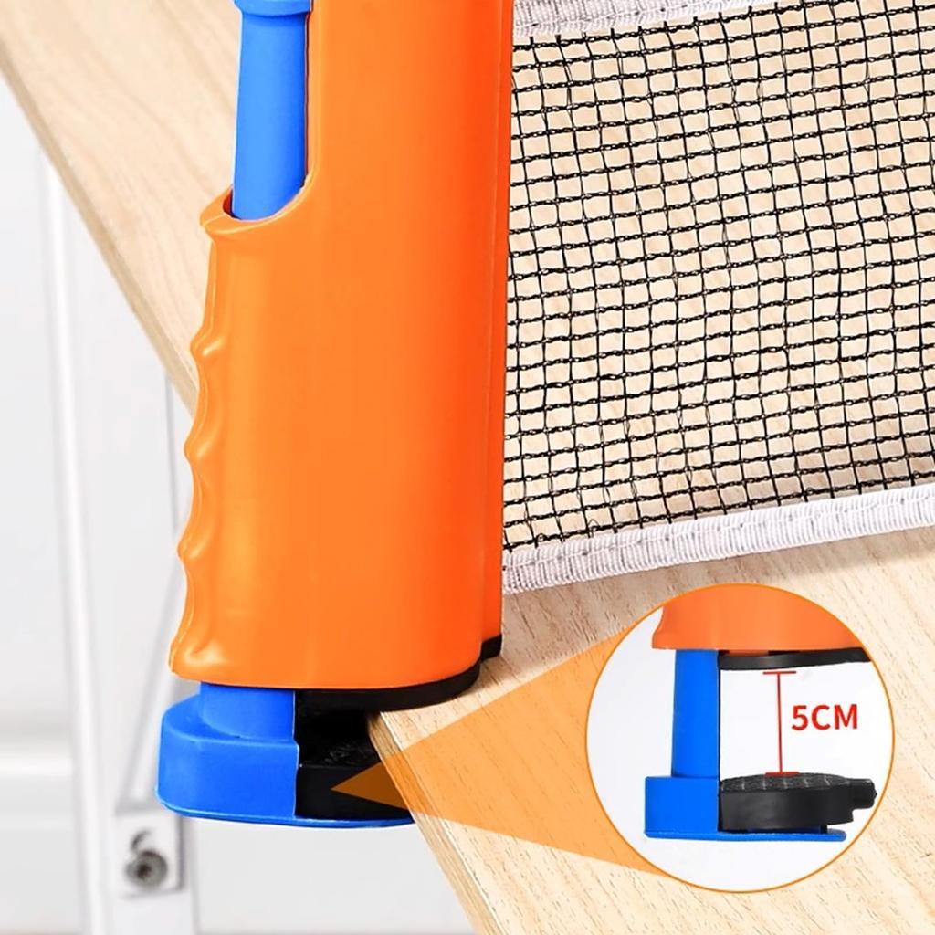 NEXSTAGES Portable Table Tennis Set with and Openable and Retractable Perfect for Home Includes Storage Compact and Lightweight Racket, Net, Ball,