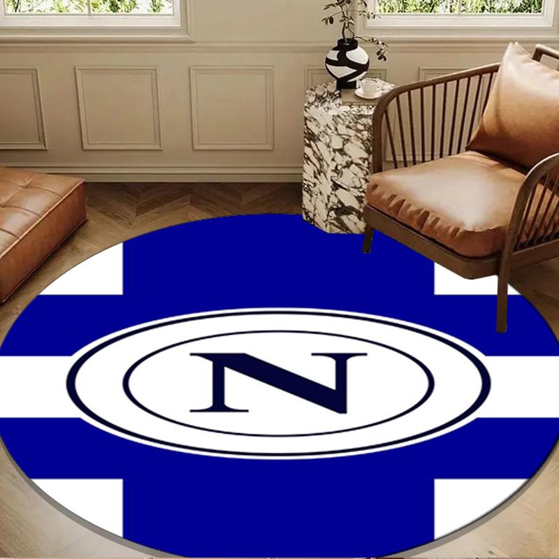 Napoli Football Club Emblem Round mat, Anti-slip Circle Carpet Chair rug For livingroom,Bedroom, doormat home decor Gift Christmas Gifts