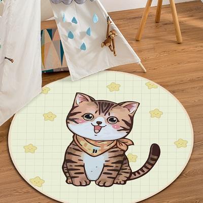 Мультяшные Милые Котята и Щенки Круглый Ковер Коврик для Спальни Напольный Коврик Гостиная Нескользящий Кухонный Дверной Коврик Декоративный
