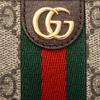 Gucci Ophidia Пресбиопия Логотип Полосатый Плетеный Холст Кожаный Патч Держатель для карт Держатель для карт Унисекс Стиль для пары Эбеновое дерево/Коричневый