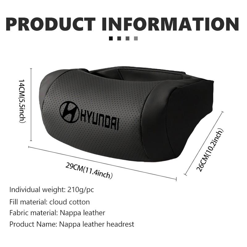 For Hyundai Car Leather Headrest Neck Head Support Pillow Cushion Rest Tool Accessories Genesis N-LINE I10 I20 I30 I40 IX20 IX35 mc4