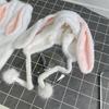 Милая длинная зимняя шапка с ушками кролика для детей Утолщенная Термо-плюшевая шапка с защитой ушей Для холодной погоды Активный отдых на улице