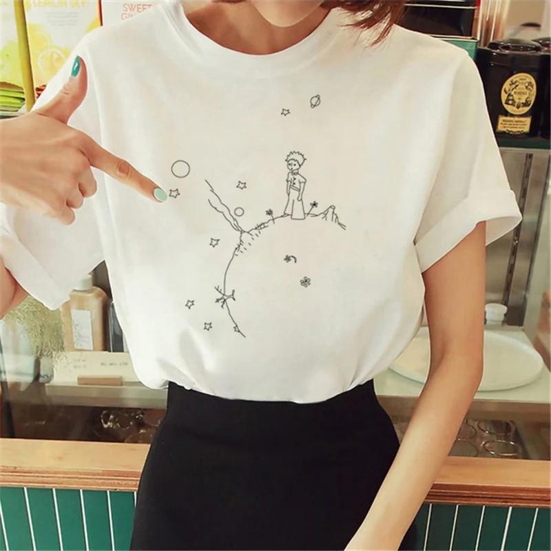 T Shirt Anime Women's T-shirt Short Sleeve The Little Prince Tee Women Harajuku Tshirt Girl Clothing