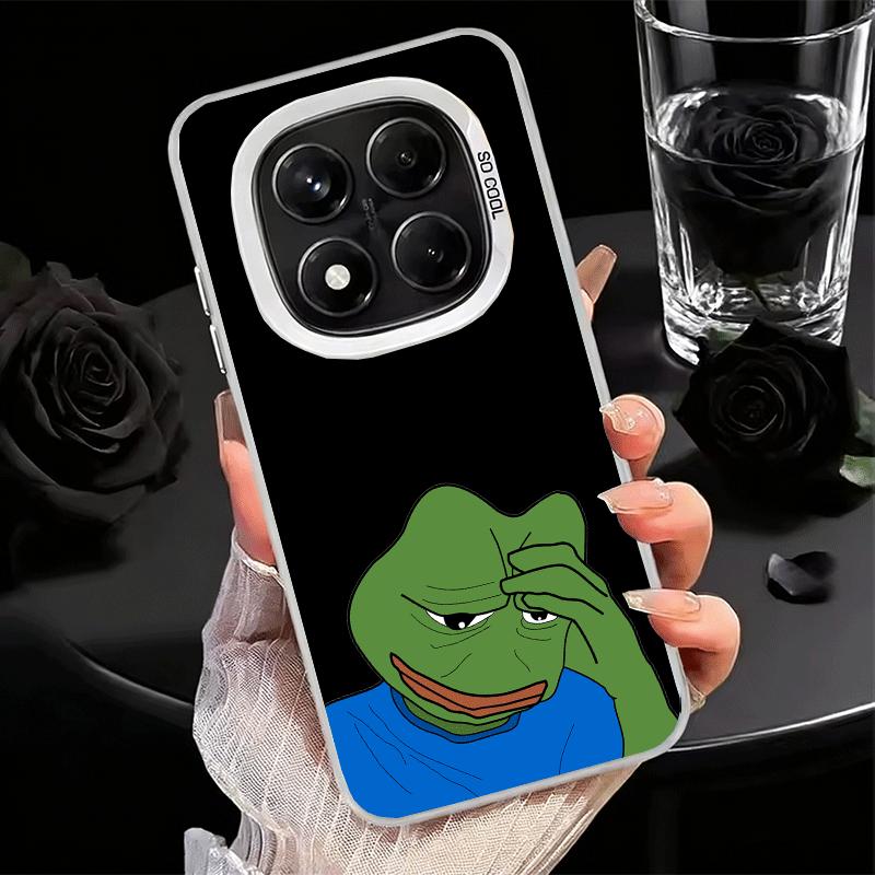 Смешной грустный лягушонок P-Pepe Мем Мягкий чехол для телефона для Xiaomi Redmi Note 13 14 15 Pro Plus 12S 12 11S 11 11T 10S 10 Ударопрочный чехол Bac