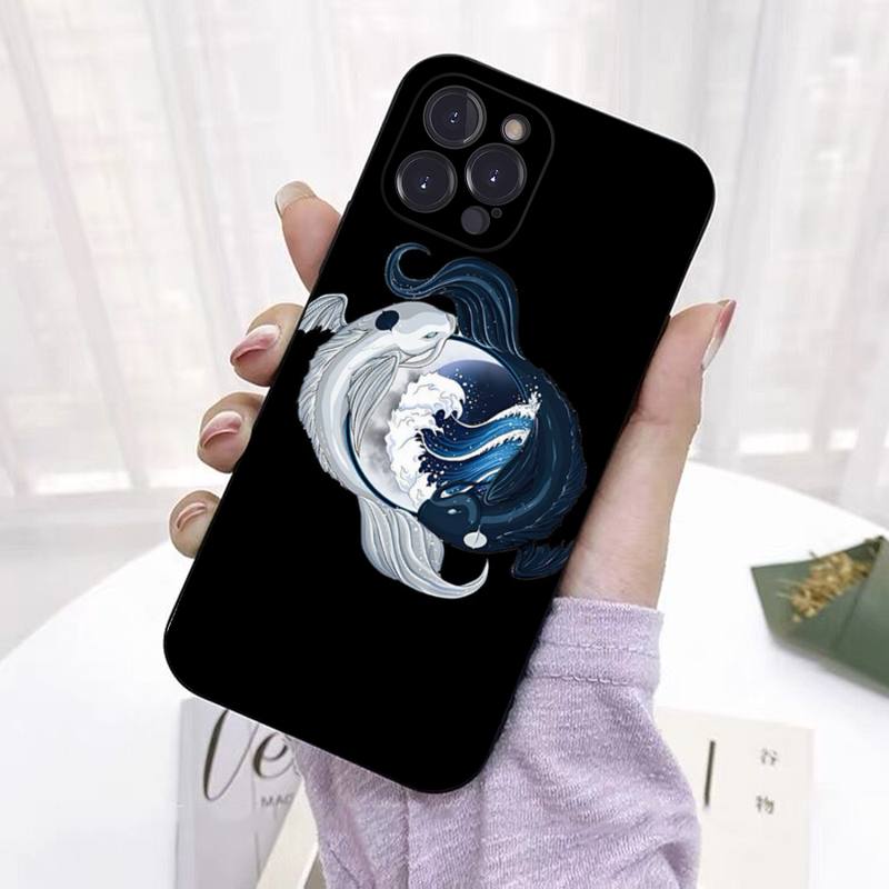 Чехол для телефона Fish Yin Yang Art силиконовый мягкий для iPhone 14 13 12 11 Pro Mini XS MAX 8 7 6 Plus X 2020 XR Shell