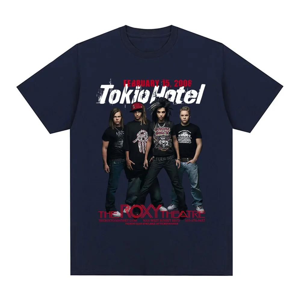 Музыкальная футболка Rock Band Tokio Hotel Унисекс Женская Хип-Хоп Панк Готика Футболка Чистый Хлопок Оверсайз Короткий Рукав Футболки