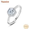 Tancise Classic 925 Sterling Silver Zircon Ring Ladies Jewelry Wedding Promise Party Gift