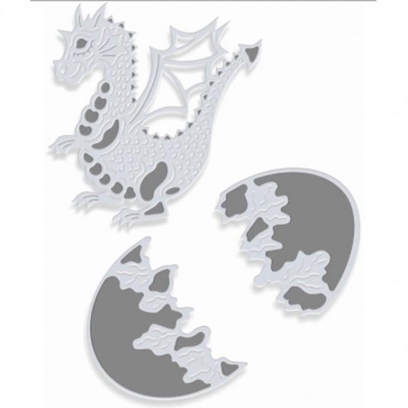 Металлические трафареты для резки дракона и яйца, трафареты для скрапбукинга, фотоальбома, бумажные карты, декоративное ремесло