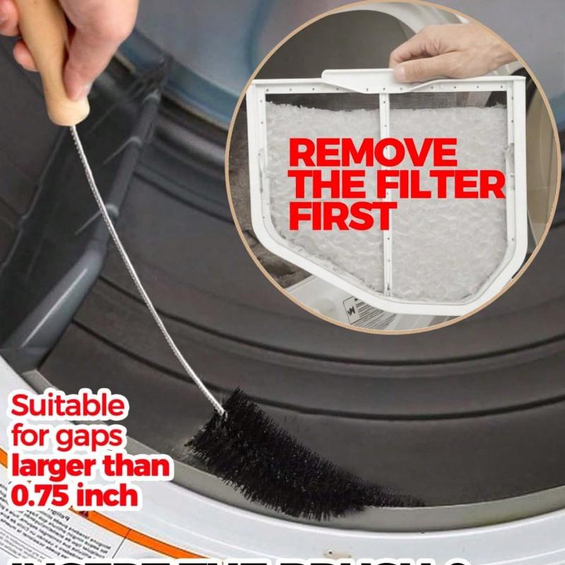 1 шт. Набор для чистки вентиляционного отверстия сушилки Щетка для ворса сушилки Очиститель вентиляционного отверстия Длинная гибкая щетка для улавливания ворса сушилки холодильника Газовый электрический Предотвращение пожара Вытяжной
