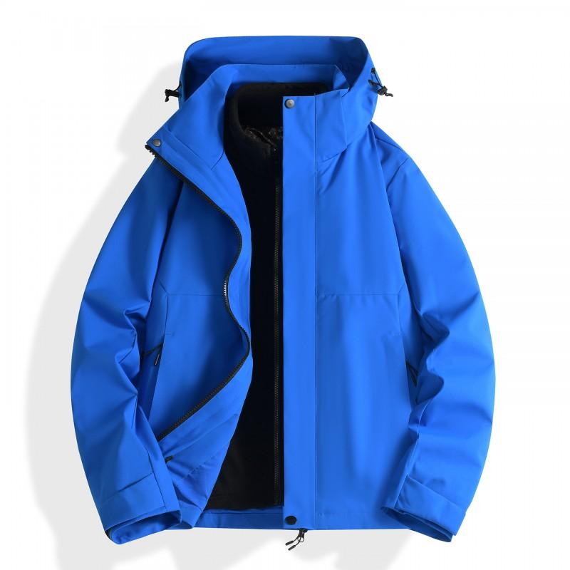 3-in-1 Waterproof Windproof Outdoor Jacket Men Women Winter Thick Fleece Lined Detachable Hooded Raincoat