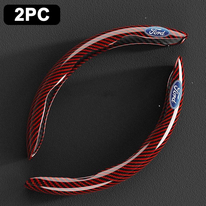 2PCS Carbon Fiber Car Steering Wheel Cover Anti-skid For Ford F150 Ranger Fiesta Focus Transit Mustang Mondeo MK2 MK3 MK7 MAX