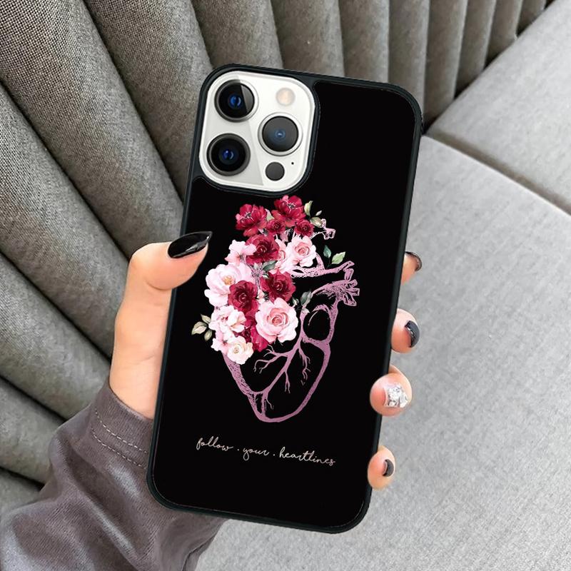 Чехол для телефона с анатомией человеческого сердца Для iPhone 17 Air 16 16e 15 13 14 Pro Max 11 12 Plus 2022 MAX Защитный чехол coque