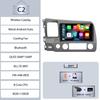 Kit multimédia pour voiture Android 16 IPS HD avec écran tactile, CarPlay sans fil, GPS, Navi, BT, WiFi, pour Honda Civic 8ème génération 2008-2011