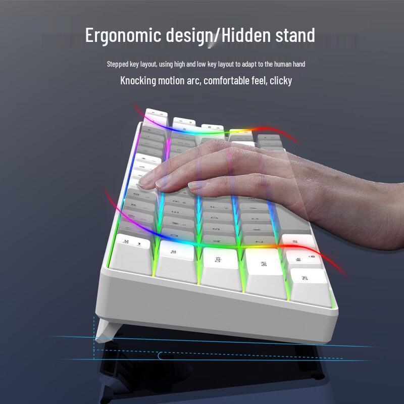 Geeguoguo K701 68-клавишная RGB проводная клавиатура с механическим ощущением
