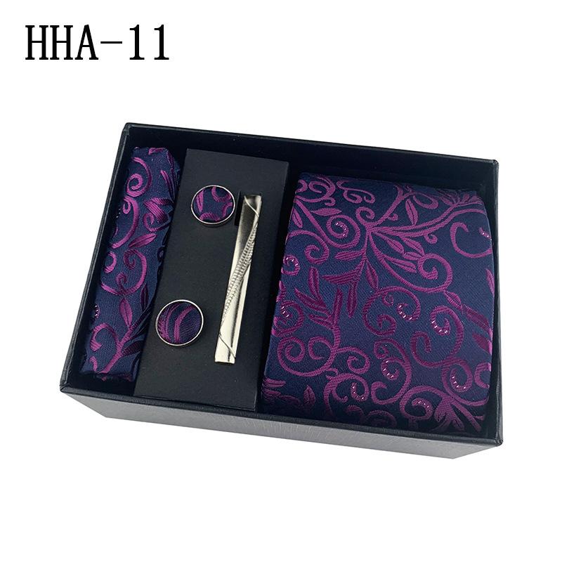 Cozy Up 5 Pieces Set Paisley Men's Tie Including Tie Square Cuff Tie Clip Gift Box